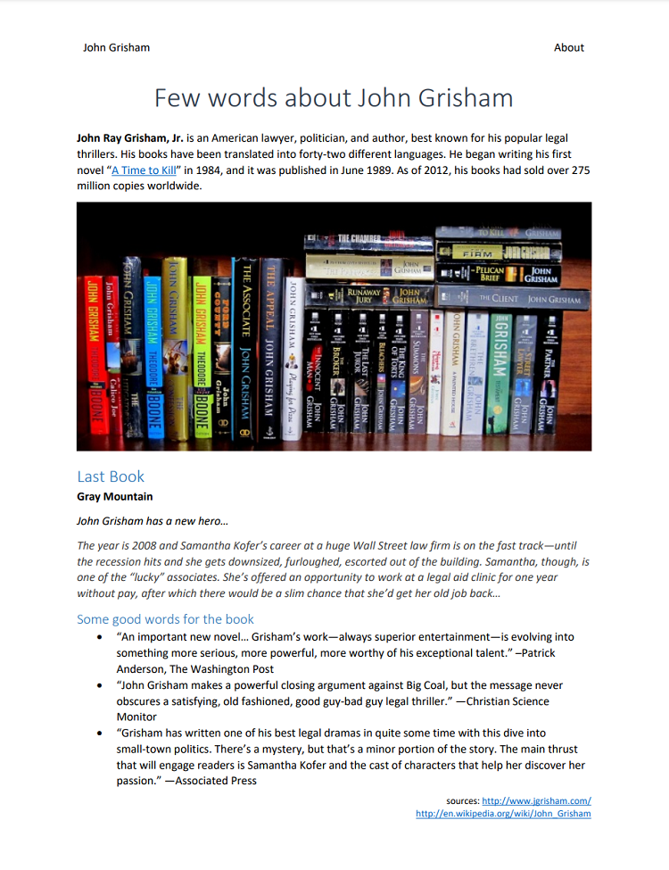 WordsProcessing sample document